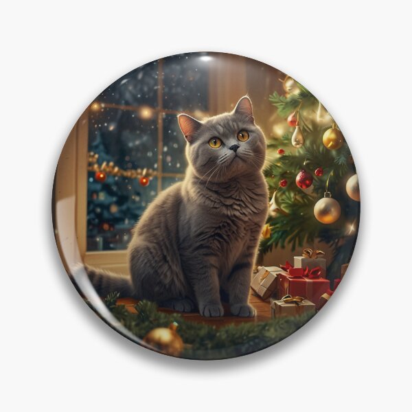 Item preview, Grumpy Cat with Fallen Christmas Tree designed and sold by PetJoyPrintsCO.