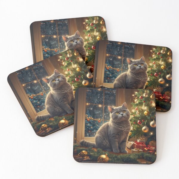 Item preview, Grumpy Cat with Fallen Christmas Tree designed and sold by PetJoyPrintsCO.