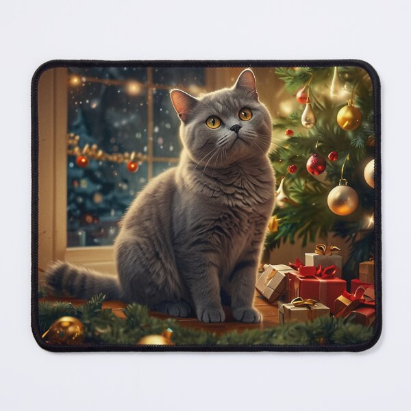 Item preview, Grumpy Cat with Fallen Christmas Tree designed and sold by PetJoyPrintsCO.
