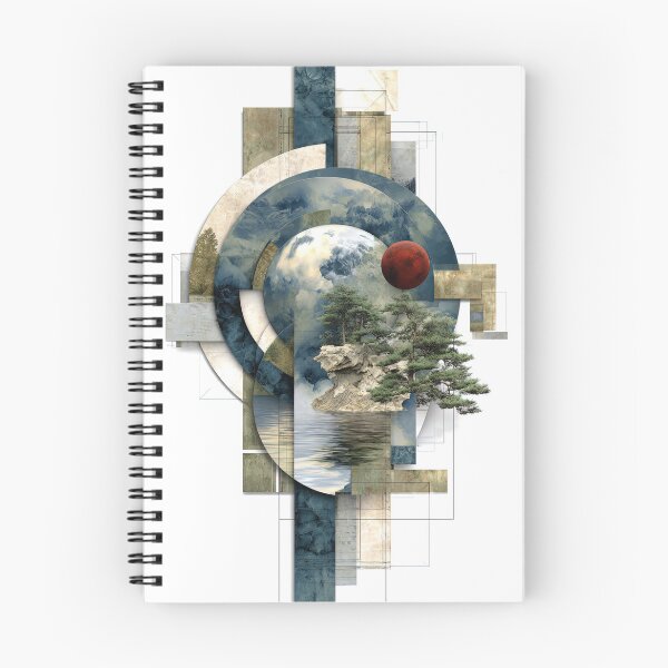 Item preview, Red Moon Over Still Waters: A Landscape Encased in Geometry designed and sold by bloorose.