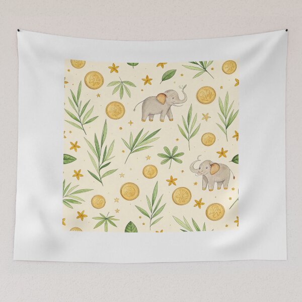 Item preview, Golden coins bamboo leaves , lucky elephants designed and sold by Lucky 777.