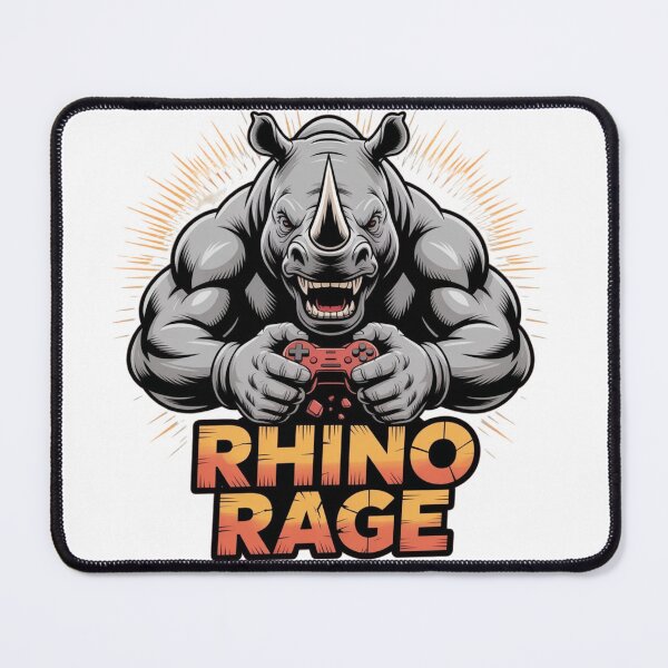 Item preview, Rhino Rage - Funny Gamer Mascot designed and sold by ShirtHatch.
