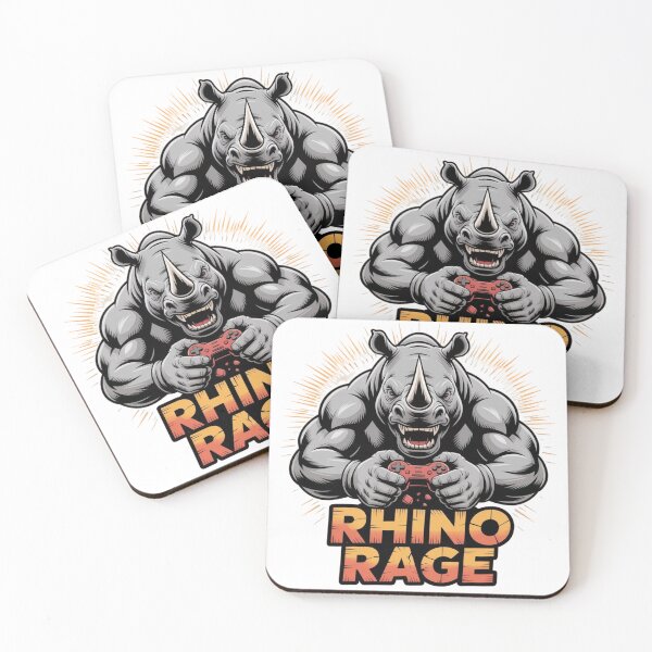 Item preview, Rhino Rage - Funny Gamer Mascot designed and sold by ShirtHatch.