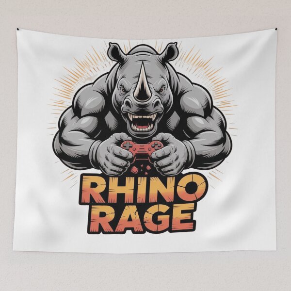Item preview, Rhino Rage - Funny Gamer Mascot designed and sold by ShirtHatch.