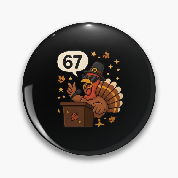 Item preview, Funny Turkey Speech 67 Thanksgiving Meme – Cool Pilgrim Turkey Giving a Speech Cartoon Design designed and sold by GraphicEX.