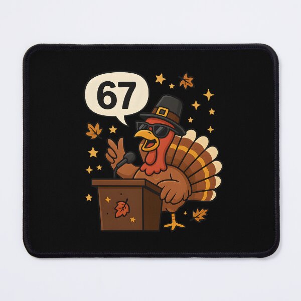 Item preview, Funny Turkey Speech 67 Thanksgiving Meme – Cool Pilgrim Turkey Giving a Speech Cartoon Design designed and sold by GraphicEX.