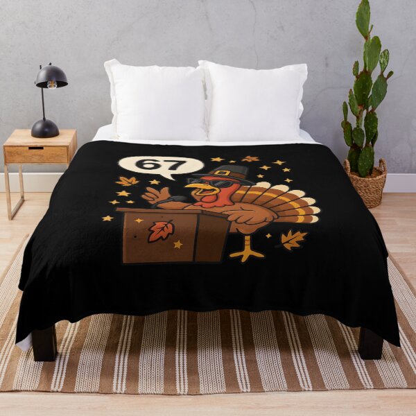 Item preview, Funny Turkey Speech 67 Thanksgiving Meme – Cool Pilgrim Turkey Giving a Speech Cartoon Design designed and sold by GraphicEX.