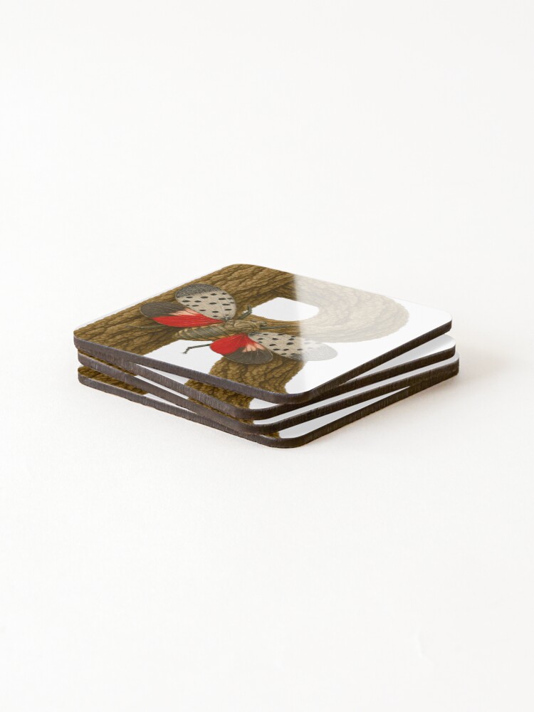 Thumbnail 4 of 5, Coasters (Set of 4), LANTERNFLY LETTER R designed and sold by Art-type.
