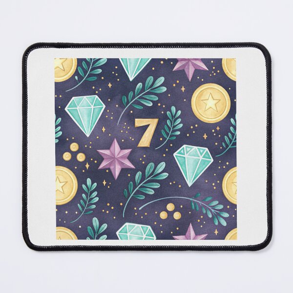 Item preview, Number 7 with crystal gems . designed and sold by Lucky 777.
