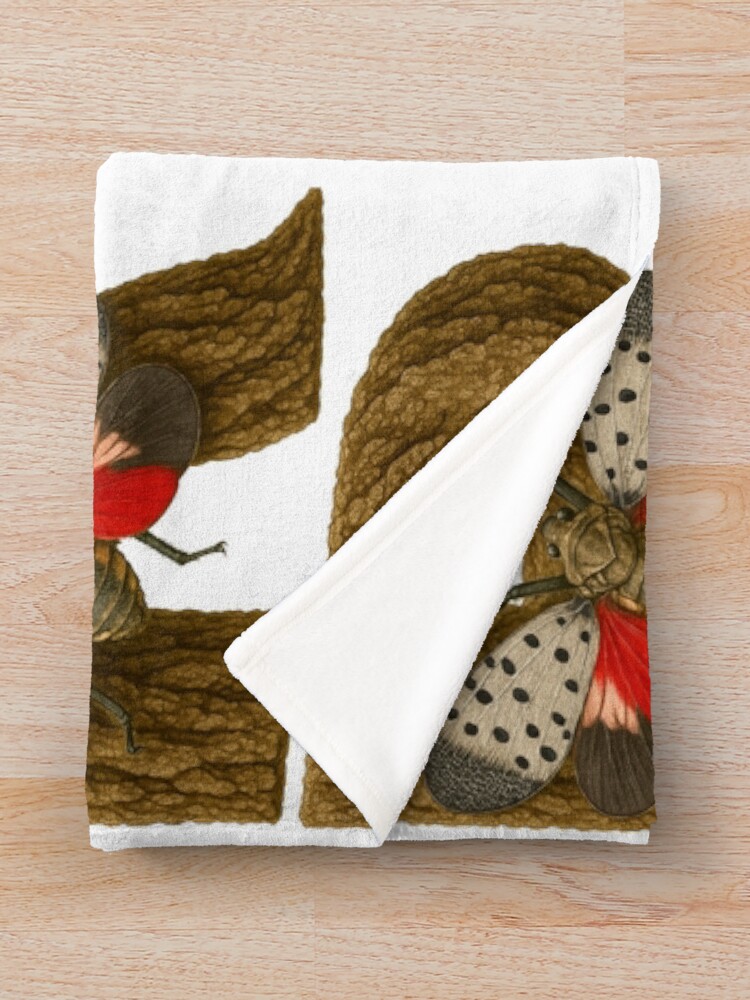 Thumbnail 3 of 6, Throw Blanket, LANTERNFLY LETTER R designed and sold by Art-type.
