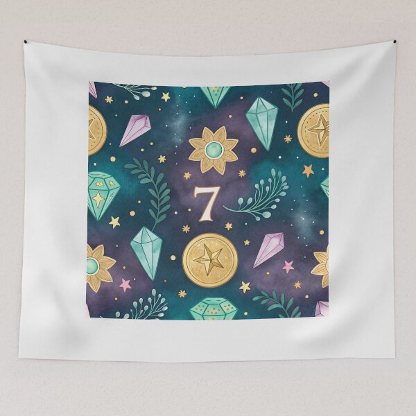 Item preview, Number 7 with crystal gems . designed and sold by Lucky 777.