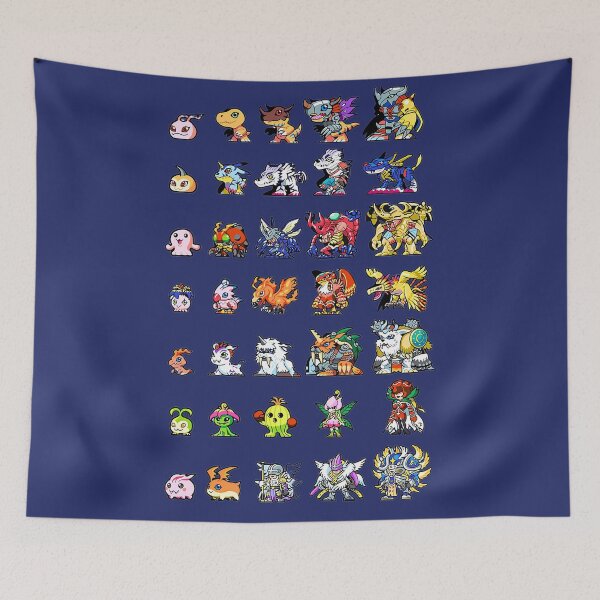 Item preview, Pixel Monster Evolution Line Art – Retro Digital Creatures Collection designed and sold by Artistic canvas store.