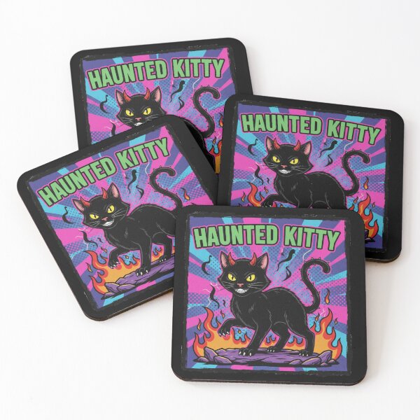 Item preview, Haunted Kitty: Pop Art Devil Cat with Horns and Flames designed and sold by catlovers2025.