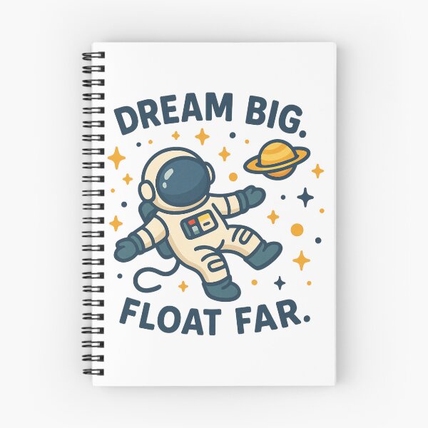 Item preview, Dream Big Float Far Cute Astronaut Space Quote Design. designed and sold by The-T-In-Retro.