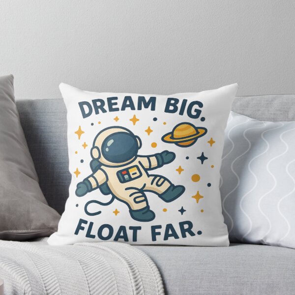 Item preview, Dream Big Float Far Cute Astronaut Space Quote Design. designed and sold by The-T-In-Retro.