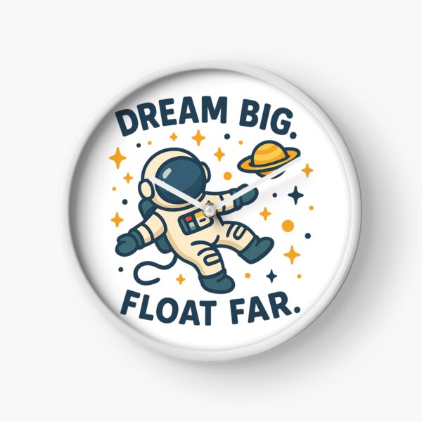 Item preview, Dream Big Float Far Cute Astronaut Space Quote Design. designed and sold by The-T-In-Retro.