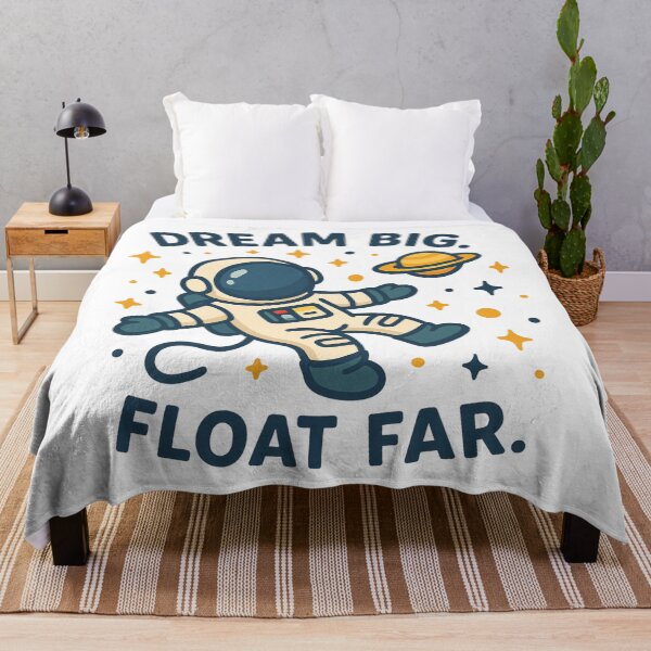 Item preview, Dream Big Float Far Cute Astronaut Space Quote Design. designed and sold by The-T-In-Retro.