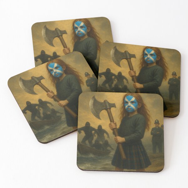 Item preview, Brave Scottish girl fighting immigrants designed and sold by jeff13999.