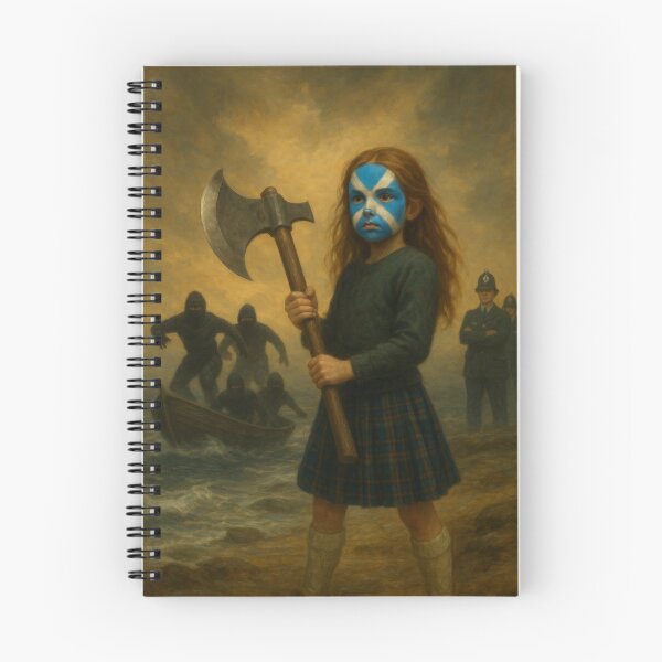 Item preview, Brave Scottish girl fighting immigrants designed and sold by jeff13999.