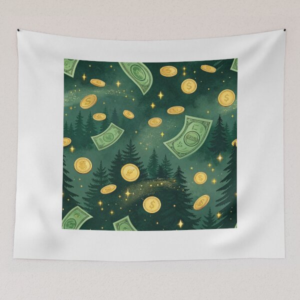 Item preview, Golden coins , banknotes , deep forest designed and sold by Lucky 777.