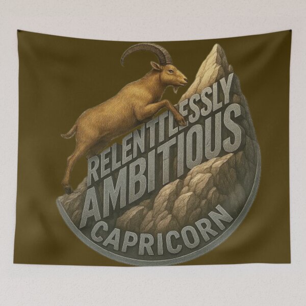 Item preview, Capricorn Climb Relentlessly Ambitious Mountain Text Formed Powe designed and sold by Kony83.