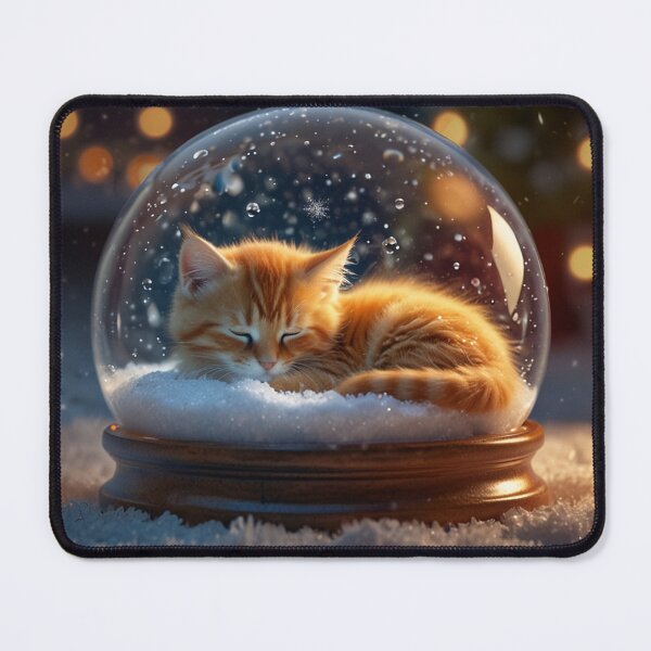 Item preview, Kitten in Snow Globe designed and sold by PetJoyPrintsCO.