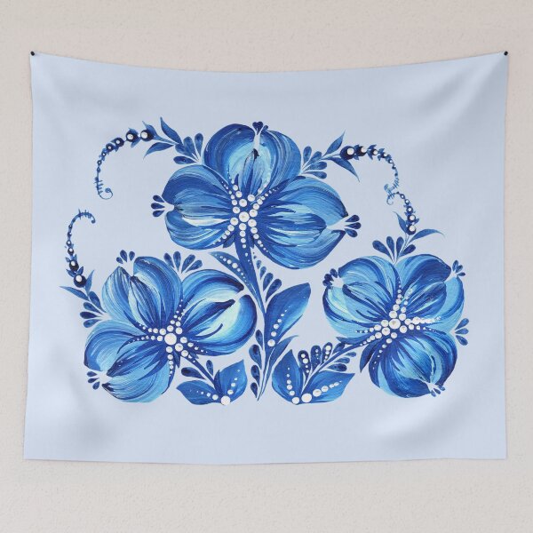 Item preview, Blue flowers Ukrainian art Petrykivka art, Ukrainian flowers, a bouquet of blue flowers  designed and sold by Sunflower-7.