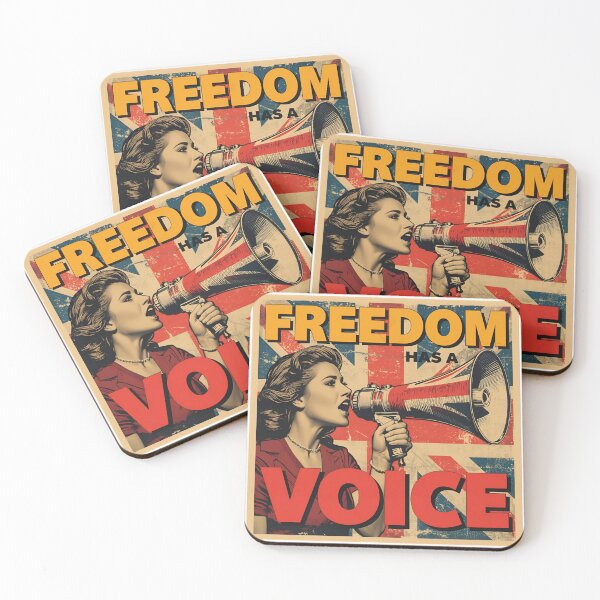 Item preview, Freedom Has a Voice – British Pop Art Megaphone Poster designed and sold by Boski22.