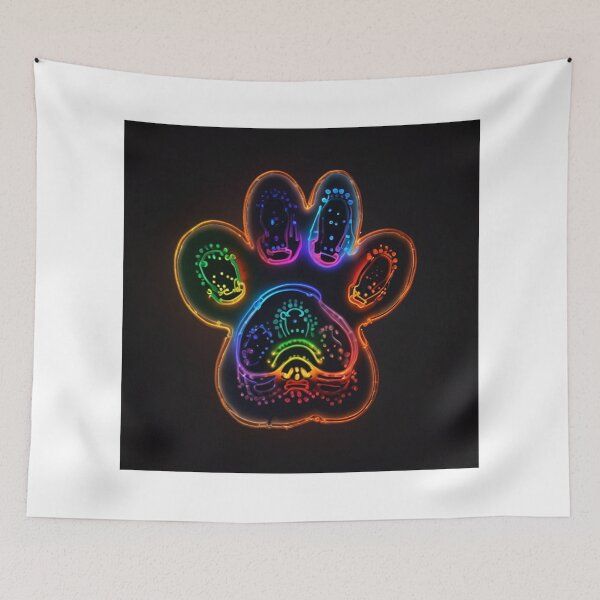 Item preview, Paw Print with Christmas Lights designed and sold by PetJoyPrintsCO.
