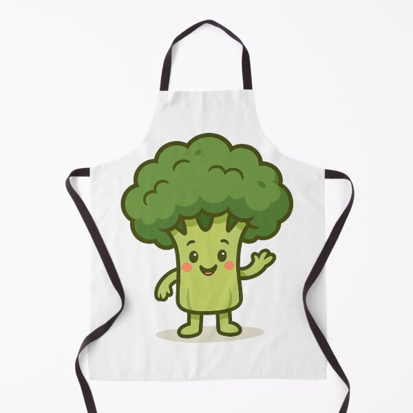 Item preview, Happy Cartoon Broccoli Waving with a Big Smile. designed and sold by The-T-In-Retro.