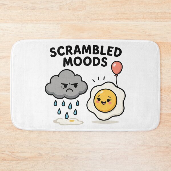 Item preview, Scrambled Moods Funny Egg and Cloud Cartoon. designed and sold by The-T-In-Retro.