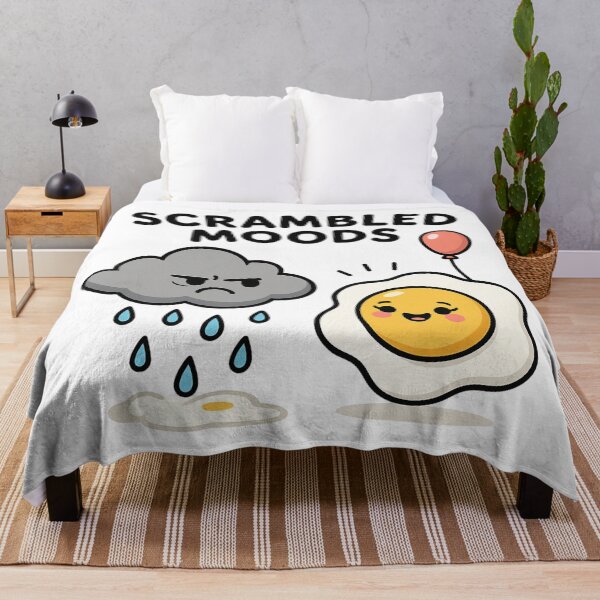 Item preview, Scrambled Moods Funny Egg and Cloud Cartoon. designed and sold by The-T-In-Retro.