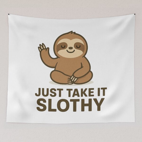 Item preview, Lazy Vibes Only Just Take It Slothy Sloth Meditation. designed and sold by The-T-In-Retro.