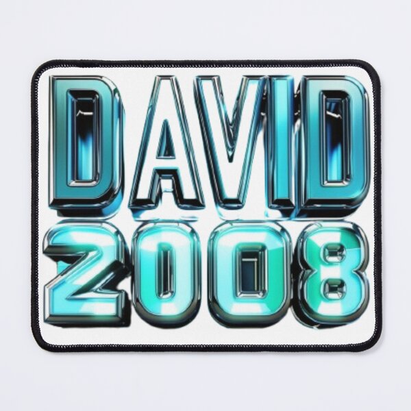 Item preview, David 2008 — Chrome Blue 3D Text Design designed and sold by AlexLineArt.