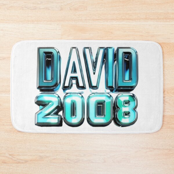 Item preview, David 2008 — Chrome Blue 3D Text Design designed and sold by AlexLineArt.