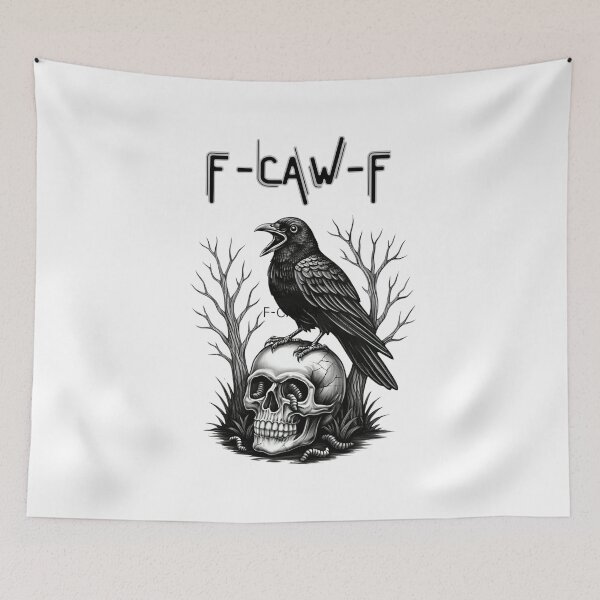 Aperçu de l'œuvre Sweat-shirt unisexe F-CAW-F Corbeau Noir - Cadeau pour amoureux de la nature, motif oiseau, humour, pull, jeu de mots créée et vendue par Mckinney Atelier.