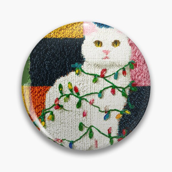 Item preview, Patchwork Christmas Tree Lights Cat designed and sold by scicilysimonee.