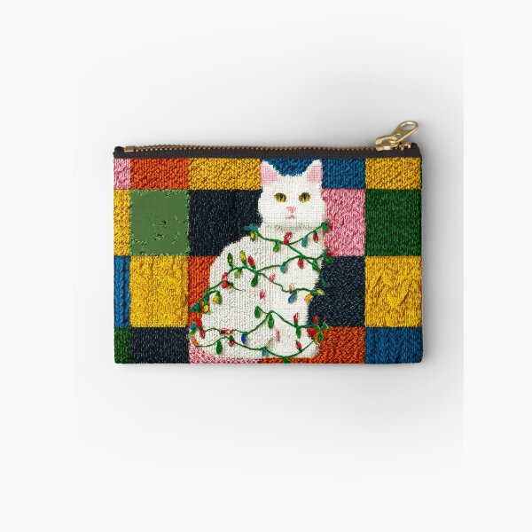 Item preview, Patchwork Christmas Tree Lights Cat designed and sold by scicilysimonee.