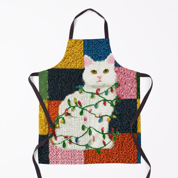 Item preview, Patchwork Christmas Tree Lights Cat designed and sold by scicilysimonee.