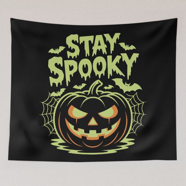 Item preview, Stay Spooky – Green Glow Halloween Pumpkin Design designed and sold by SoftStyleStudio ⭐⭐⭐.
