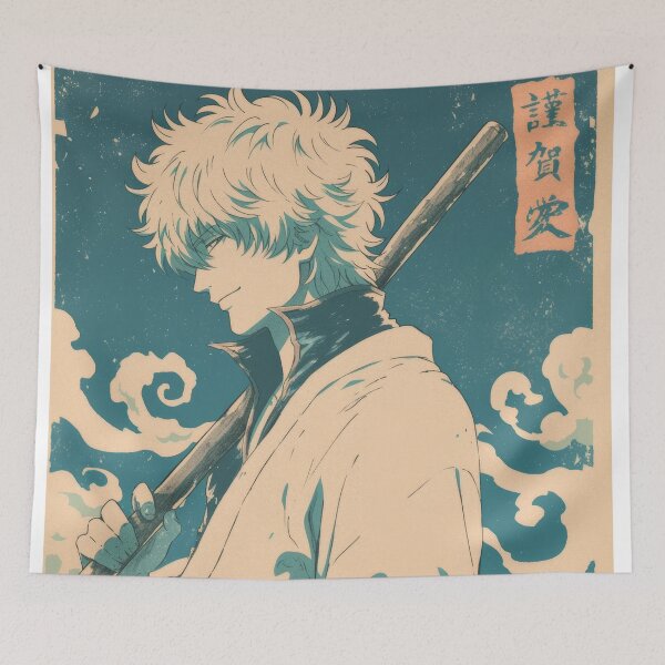 Item preview, Gintoki Warm Blue Poster  designed and sold by AnimeArsenalPrints.