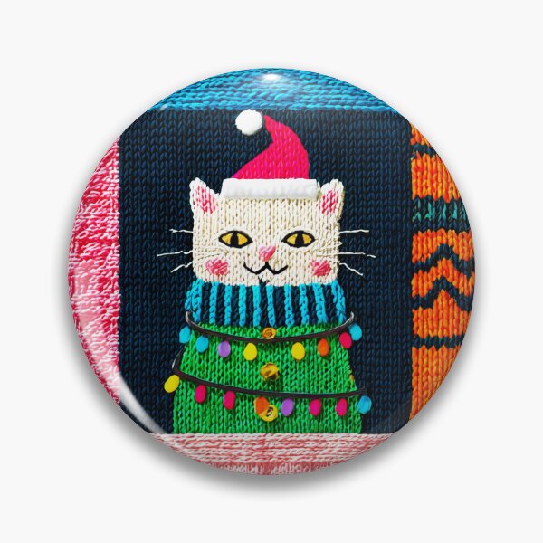 Item preview, Patchwork Christmas Tree Lights Kitten designed and sold by scicilysimonee.