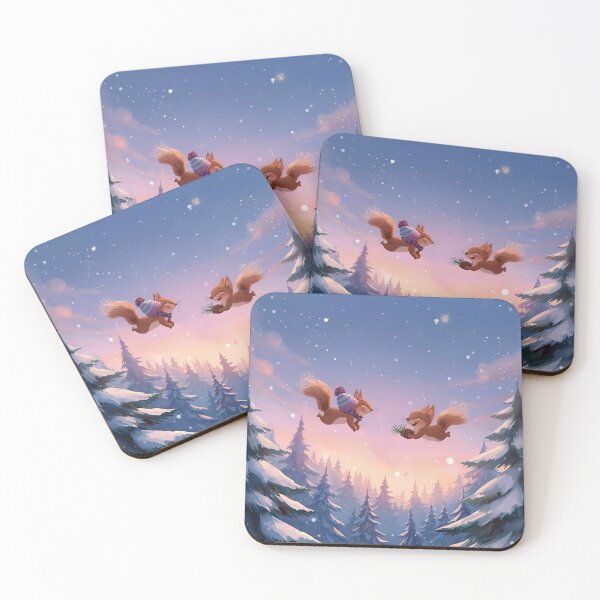 Item preview, Flying Squirrels Soaring Over a Snowy Forest designed and sold by WildlifeWhimsy.