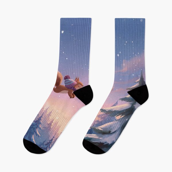 Item preview, Flying Squirrels Soaring Over a Snowy Forest designed and sold by WildlifeWhimsy.