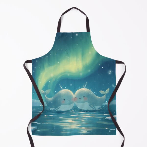 Item preview, Narwhal Friends Swimming Under the Northern Lights designed and sold by WildlifeWhimsy.