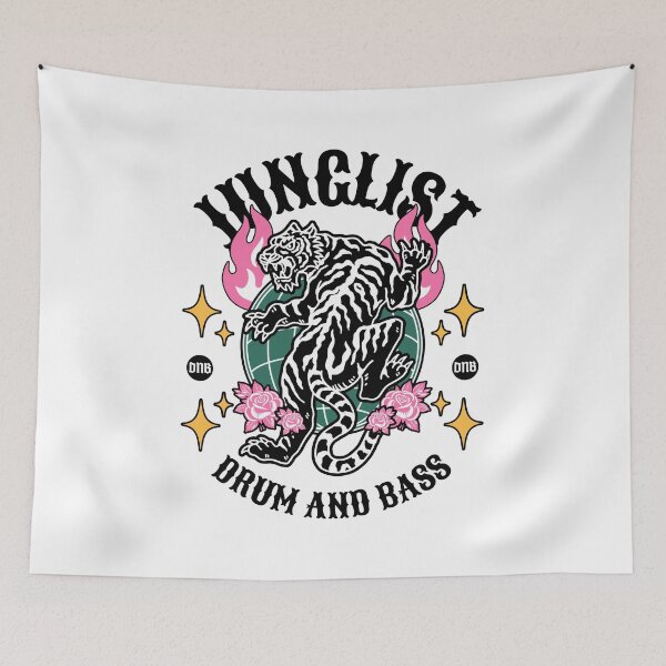 Item preview, JUNGLIST  - Tattoo Tiger Vibes (Black) designed and sold by Discothreadz.