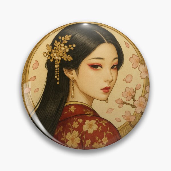 Item preview, Mikaeri Blossom – Art Nouveau Japanese Beauty designed and sold by NIPPON-SKETCH.