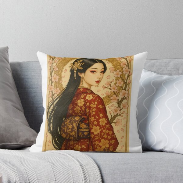 Item preview, Mikaeri Blossom – Art Nouveau Japanese Beauty designed and sold by NIPPON-SKETCH.