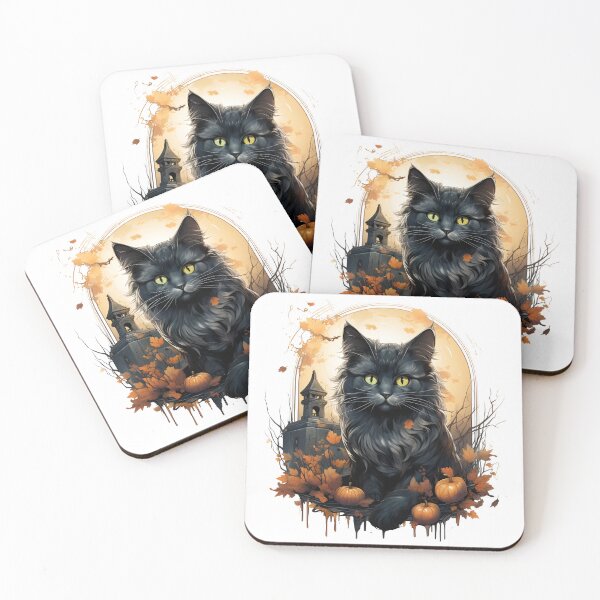 Item preview, Witchy Fall Black Cat  designed and sold by Poison-Potion.