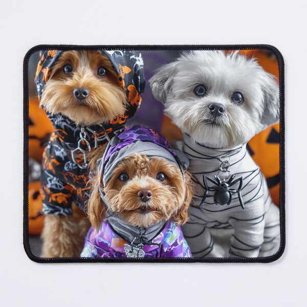 Item preview, Dog in Halloween Costumes – Adorable Mummy Kittens with Pumpkins and Spooky Background designed and sold by Grafititee.
